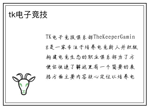 tk电子竞技